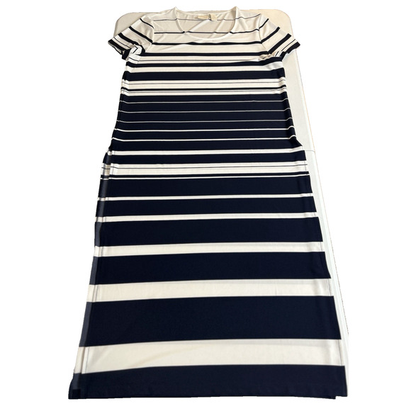 Chico's Blue White Striped Knit Maxi Dress -‎ Size 2 - Picture 11 of 13